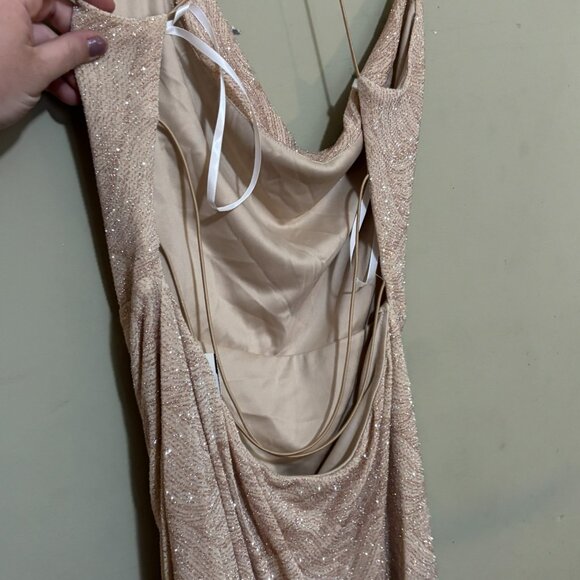 B. Darlin Womens Juniors Metallic Beige Gold Mini Bodycon Dress XXL - Picture 4 of 7